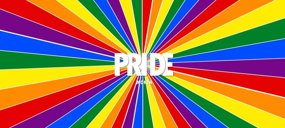 PRIDE MONTH gradient rainbow background. LGBT flag. Template design, vector Stock Illustration