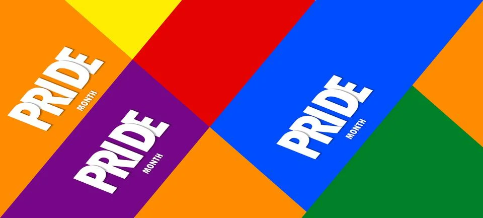 PRIDE MONTH gradient rainbow background. LGBT flag. Template design, vector 库存插图