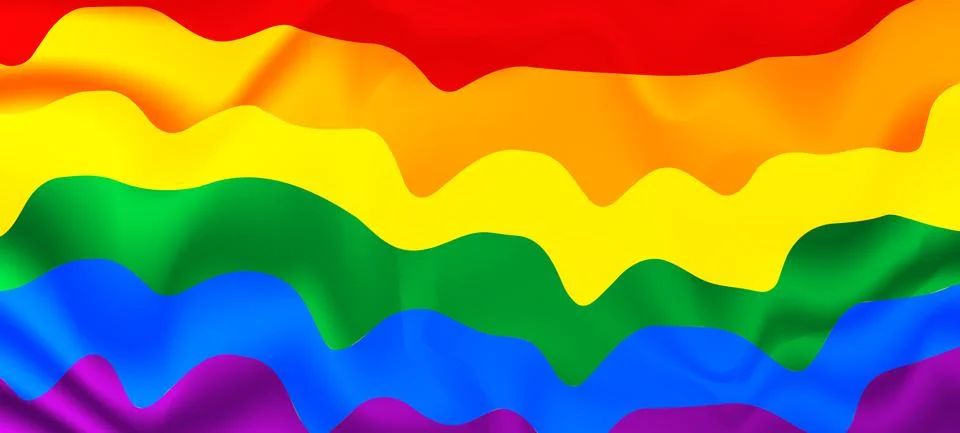 PRIDE MONTH gradient rainbow background. LGBT flag. Template design, vector Stock Illustration