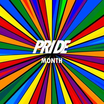 PRIDE MONTH gradient rainbow background. LGBT flag. Template design, vector Stock Illustration