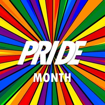 PRIDE MONTH gradient rainbow background. LGBT flag. Template design, vector Stock Illustration