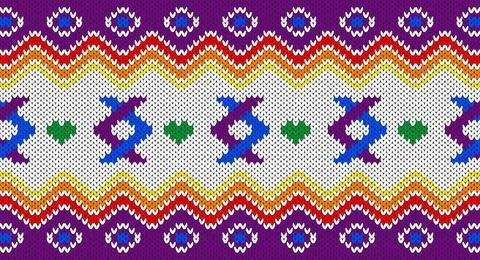 Pride month knitted pattern, Festive Sweater Design. Seamless Knitted Pattern Illustrazione stock