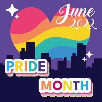 Pride month lettering Stock Illustration