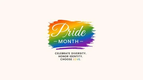 Pride Month Rainbow Brush Design Stock Illustration