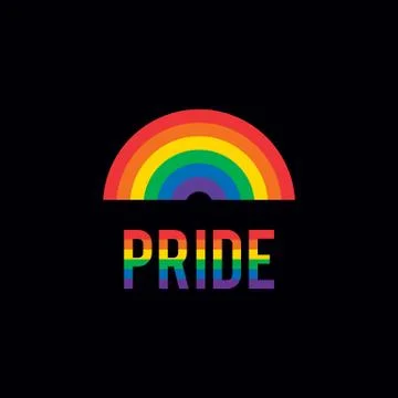 Pride month rainbow flag typography with pride rainbow Illustrazione stock
