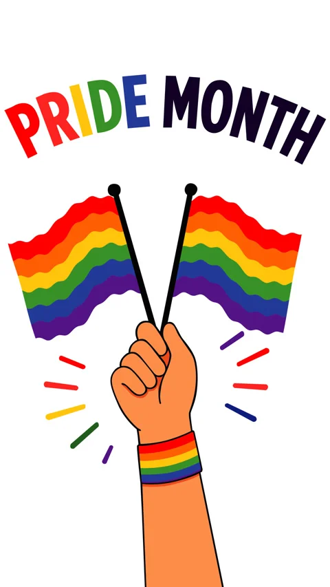 Pride Month Rainbow Flags Animation for LGBTQ Celebration and Equality Vídeos de archivo 335348840