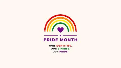 Pride Month Rainbow Heart Design Stock Illustration