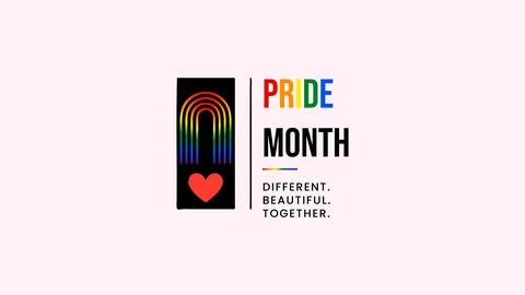 Pride Month Rainbow Typography Design Stock-Illustration
