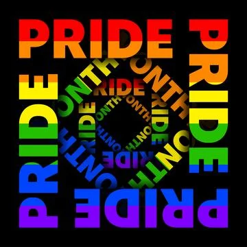 Pride Month Square Text Poster イラスト素材