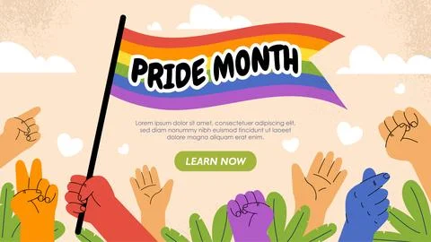 Pride month vector poster Illustrazione stock
