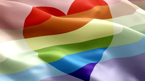 Pride in Motion: LGBT Heart Flag Animation Stockbeeldmateriaal 271007487