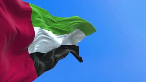 Pride in Motion: UAE Flag Waving Stock Footage 280074126