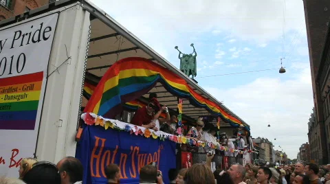 Pride Parade in Copenhagen Stock Footage 842029