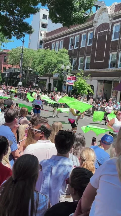 Pride Parade Flag Twirlers Video stock 331620647