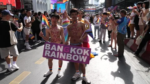 Pride Parade Men with Sign 動画素材 242982825