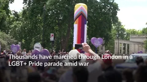 Pride parade packed as activists warn LGBT+ rights under threat Stock-Footage 338250488