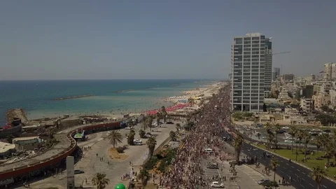 Pride Parade Tel aviv beach Vídeo Stock 86034978