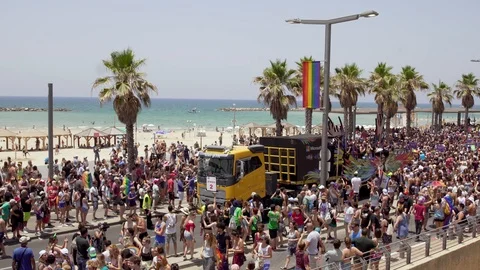 Pride parade in tel aviv 스톡 동영상 94202571