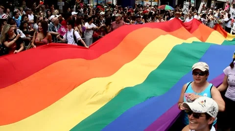 Pride parade in Toronto, Ontario, Canada Stock Footage