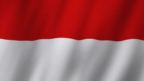 Pride of the Principality Monaco Flag Waving in the Wind Stock Footage 278216682