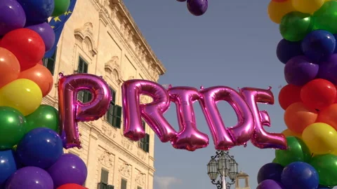 Pride Rainbow Balloons Stock Footage 210210421