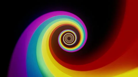 Pride Rainbow Flag Cartoon Loopable Seamless Spiral Tunnel. 4K 30fps Stock Footage 197567158