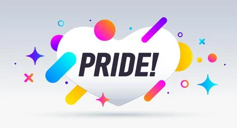 Pride, speech bubble, heart. Banner, poster 스톡 일러스트