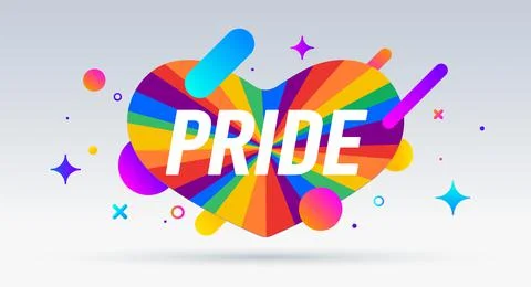 Pride, speech bubble, heart. Banner, poster Stockillustratie