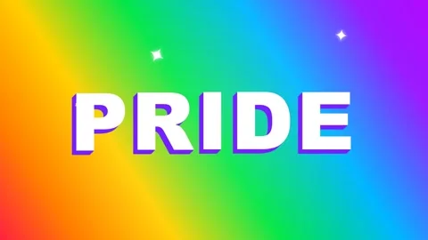 Pride Text Over Vibrant Rainbow Gradient Background. Stock Footage 336620738