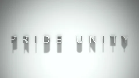 Pride unity 3D title animation with shadows on a white background Stock-Footage 296898668