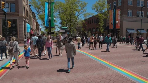 Pride Week Rainbow Painted Crosswalk - Equality, Diversity Justice #2 Stock Footage 108558942