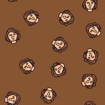 Pride woman expression vector seamless pattern Stock Illustration