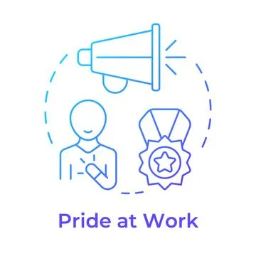 Pride at work blue gradient concept icon Stock Illustration