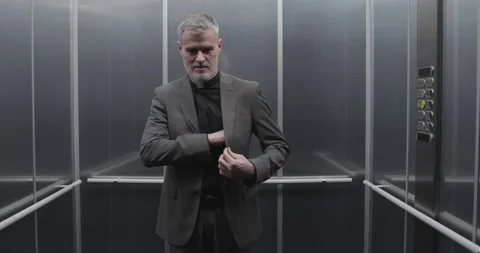 Priest with alcohol addiction problems 스톡 동영상 307323002