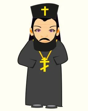 Priest in cassock Stock Illustration