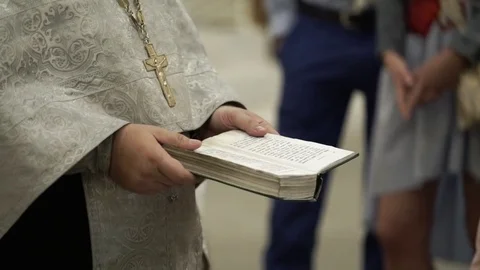 Priest in church Video stock 79649054