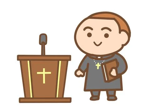 Priest for clip art. Stock Illustration