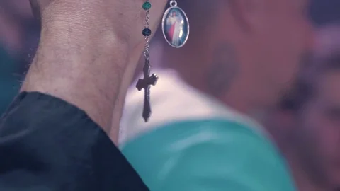 Priest with crucifix Stock Footage 92550176