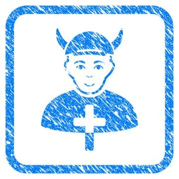 Priest Devil Framed Stamp Stockillustratie