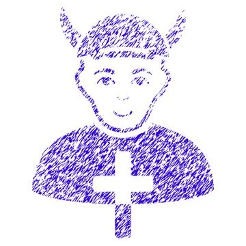 Priest Devil Icon Grunge Watermark 库存插图