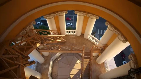 Priest going to bell tower Stock Footage 81703915