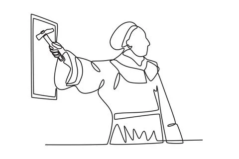 A priest holding a hammer Stock Illustration