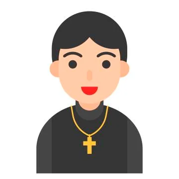 Priest icon, profession and job vector illustration Stock Illustration