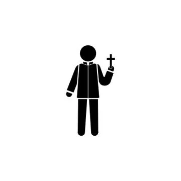 Priest icon vector black on white background Stock Illustration
