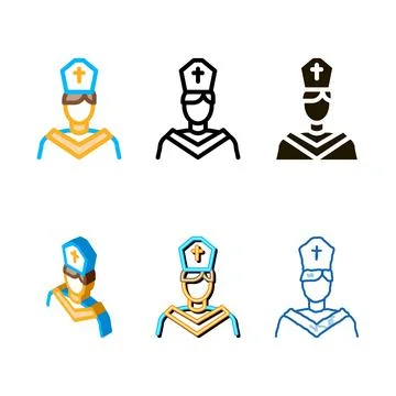 Priest pack preacher icon vector outline Stock-Illustration