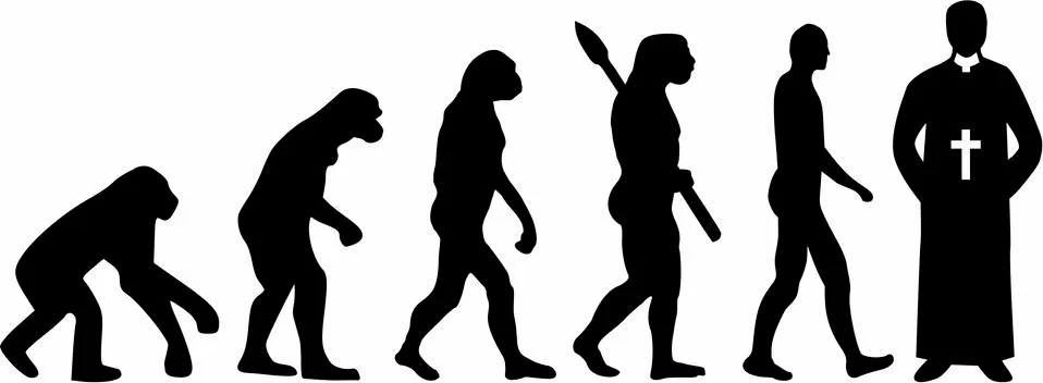 Priest Pastor Ecolution Stock Illustration