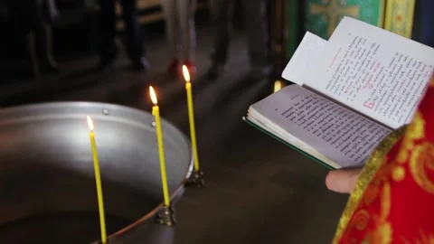 Priest prays Stock Footage 130398446