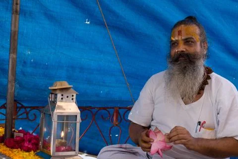 Priest Preparing for Worship Foto stock