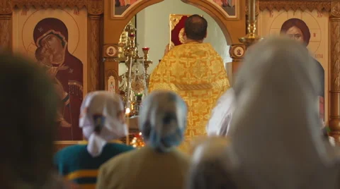 Priest is in service of Crurch Vídeo Stock 54274716