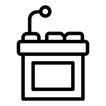 Priest speaker icon outline vector. Mass believer Stock Illustration